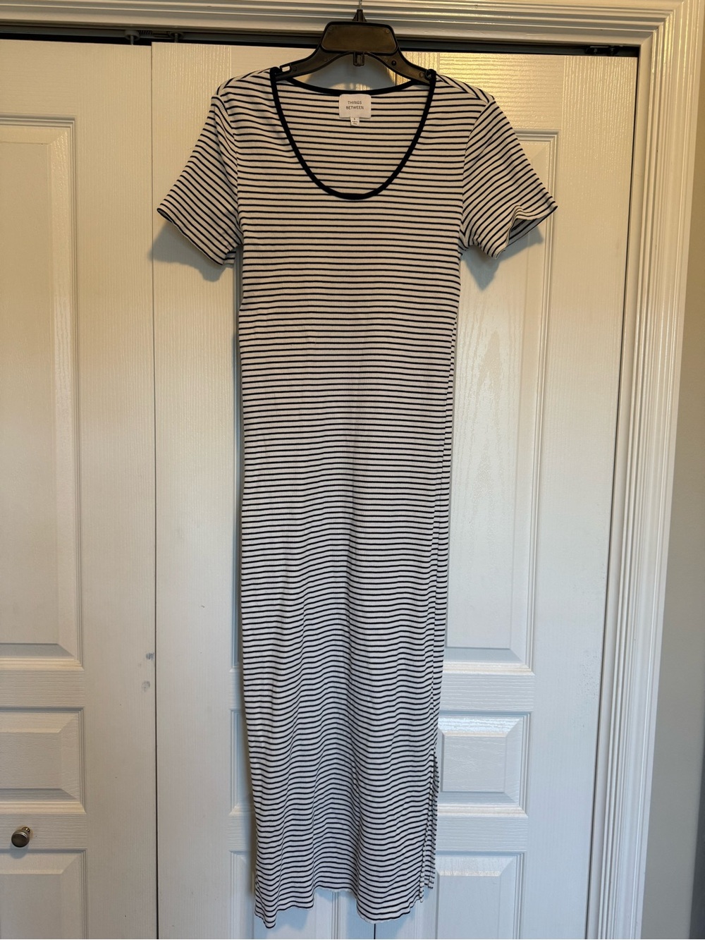 Everyday Striped Scoop-Neck Maxi Dress - Black & White